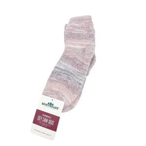 Northeast Outfitters Neo Cozy Cabin Socks Crew Pink Burgundy Women's Size 5-10